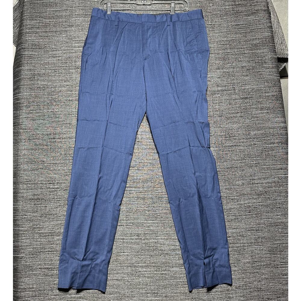 Bonobos Primatist Super 100's Marlane Dress Pants Mens Size 34 Blue Slim Wool